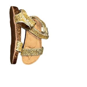 Jcrew crewcuts girls gold glitter sandals size 13 k13